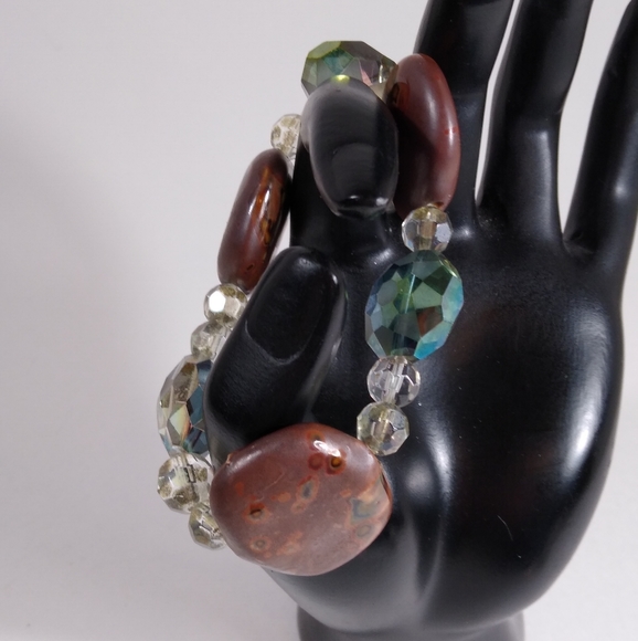 Bracelet Brown Clear Iridescent Bead Iridescent - Picture 4 of 5